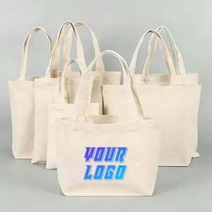 Sacs fourre-tout en toile avec logo personnalisé imprimé, sacs vierges en coton blanc pour sublimation, sacs de shopping en toile réutilisables avec logos - Product Image 1
