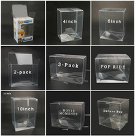 Boîte de présentation carrée pliable en plastique transparent pour figurines en vinyle, extra épaisse, résistante aux rayures, avec languette de verrouillage