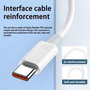 Câble <span class=keywords><strong>USB</strong></span> de type C à charge super rapide Chargeur <span class=keywords><strong>USB</strong></span> 6A pour Xiaomi Redmi pour <span class=keywords><strong>Huawei</strong></span> Oppo OnePlus <span class=keywords><strong>Cordon</strong></span> de données d'ordinateur et d'imprimante - Product Image 4