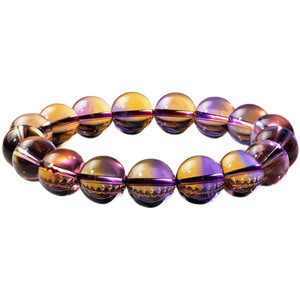 Bracelet en améthyste et citrine de Bolivie de haute qualité, bracelet en cristal bicolore, bracelet noble pour femmes, cadeau - Product Image 1