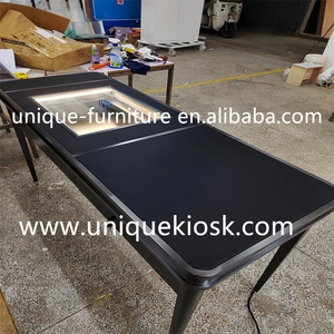 Mesa de Exhibición de Joyería Negra de Lujo, Mostrador de Joyería con <span class=keywords><strong>Tapa</strong></span> de Vidrio Personalizada y Cajón para Tienda Minorista - Product Image 4