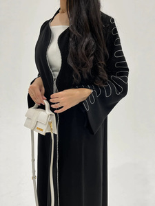 À <span class=keywords><strong>la</strong></span> mode décontracté respirant tissu broderie florale cheville longueur à manches longues dubaï Abaya pour <span class=keywords><strong>la</strong></span> formation au leadership team building - Product Image 3