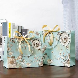 Custom Personalized Print Logo <b>Sliding</b> Jewelry Box Folding Shopping Paper Gift Bags with Rope Handles - Product Image 2