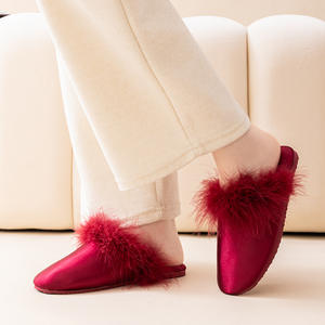 Pantuflas de Moda para Mujer, para Bodas, de Satén, Antideslizantes, Transpirables, con Peluche, para las Cuatro Estaciones - Product Image 4