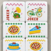U.fun Ensemble de Mahjong Américain de Luxe, Tuiles en Acrylique Modernes, Portable, Écologique, Résistant à l'Eau, Dos Nacré Rose, Thème Chat de Compagnie
