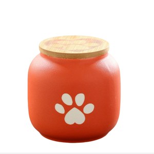 Recién llegado, urna para mascotas, recuerdo de perro y gato, soporte con estampado de patas de animales pequeños, tarro bonito de cerámica brillante, ataúd esmerilado conmemorativo, cenizas - Product Image 4