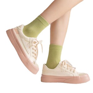 Women's Summer Solid Color Mesh Knee High Socks Breathable Sweat Absorbing Regular Casual Style Zhuji Origin - Product Image 5