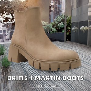 รองเท้าบูทข้อเท้าสไตล์อังกฤษตะวันตกสำหรับผู้หญิง รุ่น Sh10235a เพิ่มความสูง ปิดด้วยซิป พื้นยาง เหมาะสำหรับฤดูร้อนและฤดูหนาว - Product Image 2