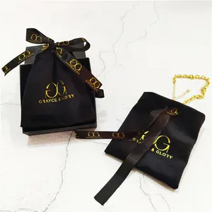 Jewelry Pouch Luxury Custom Logo Black Bracelet Without Logo 1-2days Bags Customized Chuanghua Soft Velvet With Logo 2-3days