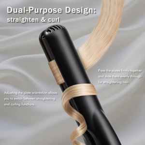 Custom Logo Electric Hot Comb Hair Straightener Curling Iron Negative Ion Flatirons Titanium <b>Battery</b> for Household Hotel - Product Image 3