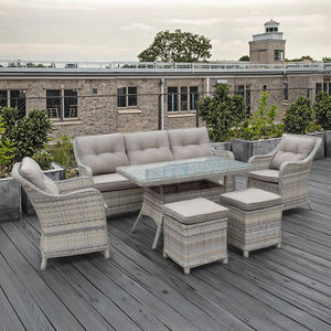 Luxuriöses Outdoor-Gartensofa-Set Modernes Design Rattan-Rückenlehne Terrassenmöbel für Hotels & Villa-Lobby & Apartment mit Verbessertem Komfort - Product Image 1