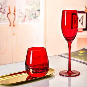 Ensemble de gobelets en cristal rouge festif européen <span class=keywords><strong>médiéval</strong></span>, spécial mariage, <span class=keywords><strong>verre</strong></span> à vin rouge - Product Image 3