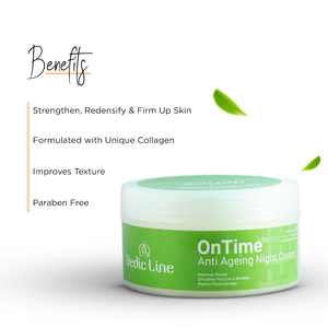 Crème de nuit anti-âge de qualité supérieure Ontime, crème réparatrice pour la peau, soin des ridules et hydratation intense, traitement éclatant - Product Image 2