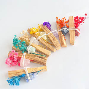 Palo Santo Smudge Bundles avec Bouquet de fleurs séchées Souffle de bébé Cristal naturel Cadeau spirituel pour la méditation de nettoyage énergétique - Product Image 3