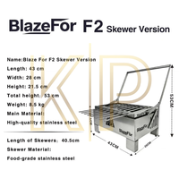Barbecue portable BlazeFor Skewer Version, conception de chauffage stable et retournement simple pour les fêtes en plein air