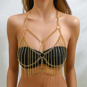 Sujetador de cadena metálica ajustable Airis para mujer con diseño de pezones expuestos, perfecto para fotos sensuales y juegos sexuales atrevidos - Product Image 1