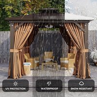 Gazebo à toit rigide 10'x10' avec double toit en polycarbonate