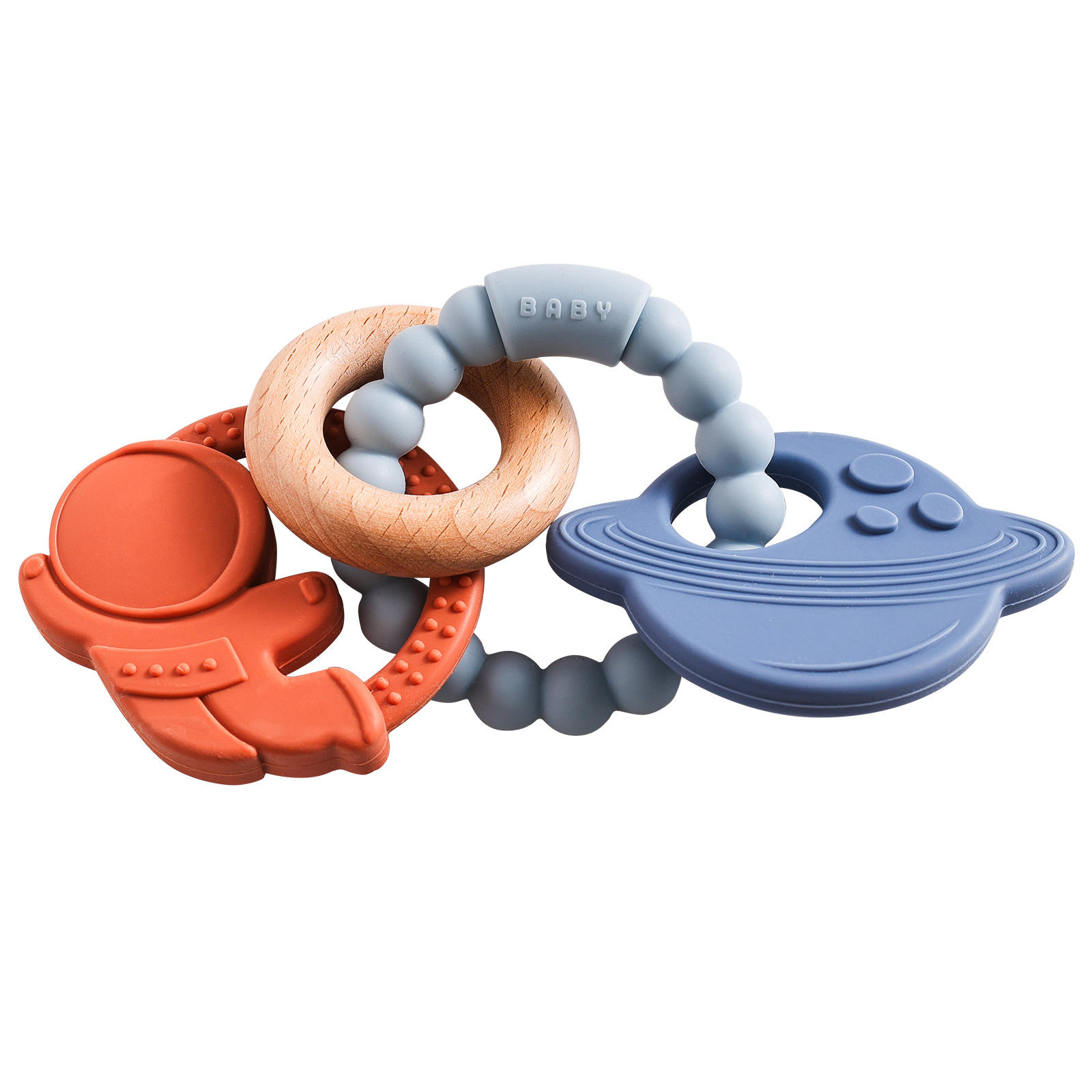 Bracelet triple espace en silicone bleu
