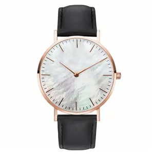 Montre à Quartz avec cadran et ceinture en cuir, Logo personnalisé, mode, unisexe, 1 pièce