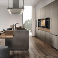 Cuisine Moderne de Luxe Mate, Unité Complète avec Armoires Haut de Gamme en MDF et Stratifié Marbre, Conception pour Espaces Résidentiels et Commerciaux