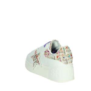 Sneakers Art Donna SASS250218 Bianco White Star Patchwork Design Chaussures en toile tendance - Product Image 2