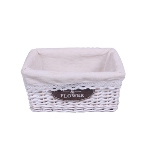 <b>Rectangle</b> Wicker <b>Storage</b> <b>Basket</b> With Fabric - Product Image 4