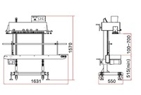 FR 1370LD Scelleuse à bande électrique automatique, machine de scellage thermique continu 220V/110V pour sacs plastiques, boissons, aliments pour animaux, produits divers