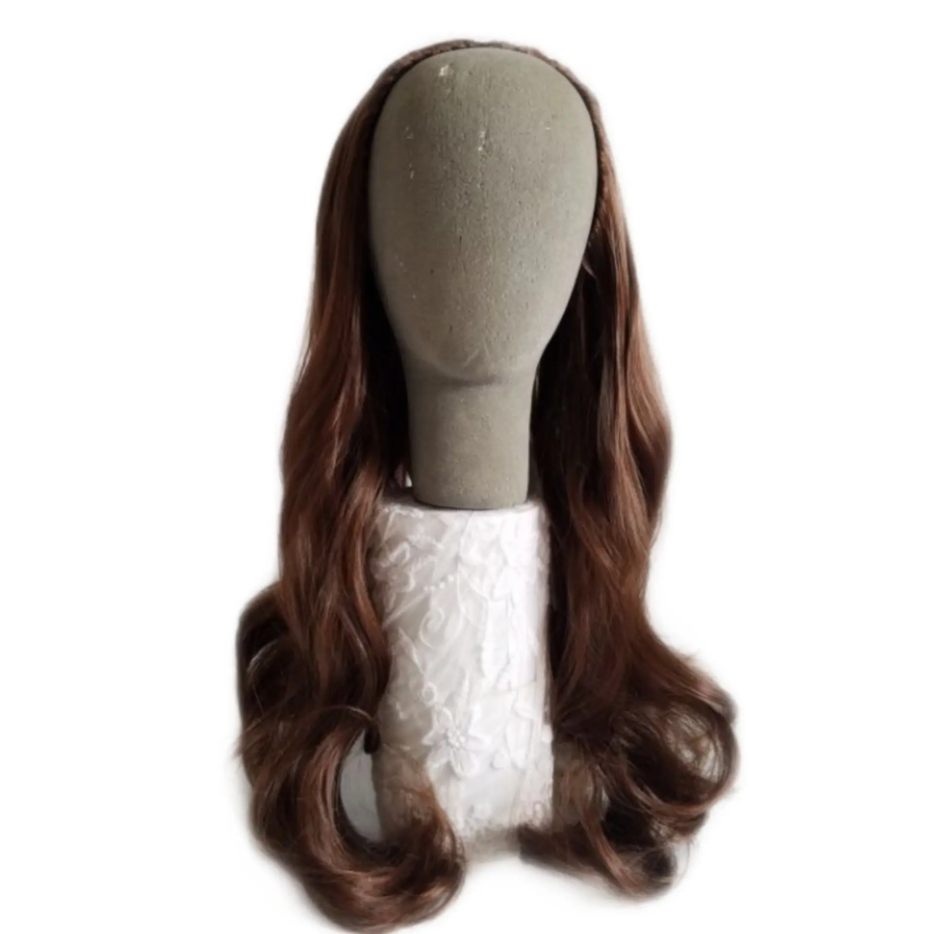 Wig 60cm women's U-shaped half head long curly hair fluffy repair face big wave hair extensions women's realistic split hair