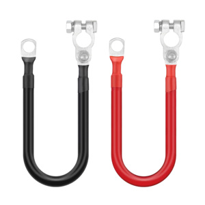 Juego de Cables de Inversor de Batería de Alta Resistencia de 50 cm y 5 AWG, con Pinza de Cobre Estañado a Terminal SC16-10, Cable de Alimentación de PVC Rojo y Negro para Sistemas Solares de 12V y 24V para RV - Product Image 1