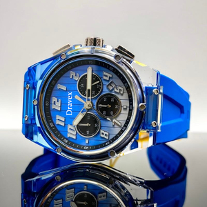 Orologio da Polso Cronografo da Uomo Originale Nuovo Arrivo 2026 con Numeri Arabi, Quadrante Blu, Impermeabile e Luminoso, Cinturino in Silicone - Product Image 3