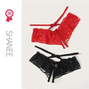 פתח את המפשעה נקבה פרח בגד ים סקסי בגד גוף - Product Image 4