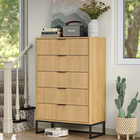 Commode verticale de style industriel avec façades de tiroirs rainurées et cadre thermolaqué, qualité export, commande par conteneur
