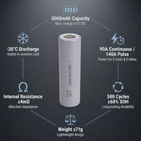 Batterie d'avion électrique avancée Tenpower 21700 50Xg 3.6V 5000mAh à décharge élevée, expédition mondiale