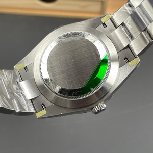 Montres mécaniques automatiques 41 mm en métal doré avec lunette lisse, cadran bleu turquoise, date, montre de luxe pour <span class=keywords><strong>homme</strong></span>, montre sportive - Product Image 4