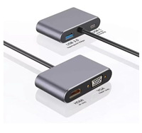 Hub USB C 4 en 1 vers HDTV 4K VGA USB 3.0 100W PD Adaptateur de chargeur Type C pour MacBook Pro/Air