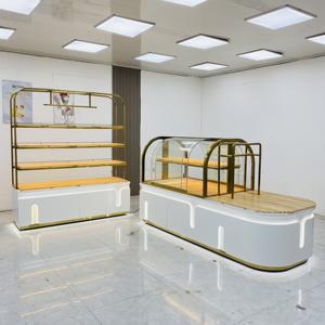 Vitrina de pan comercial Estantes de madera de vidrio templado de estilo simple moderno utilizados en pastelerías de alta gama - Product Image 4