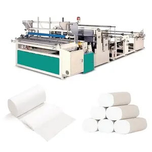 Mesin produksi rol kertas Toilet otomatis bisnis kecil/mesin penggulung tisu kertas Toilet/pembuat rol tisu