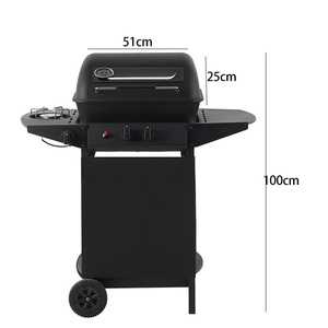 شواية غاز محمولة للاستخدام الخارجي بتصميم أمريكي، شواية معدنية قوية بـ 2 شعلة بدون دخان للحفلات في الفناء الخلفي، مع تحكم عن بعد، تصنيع حسب الطلب - Product Image 2