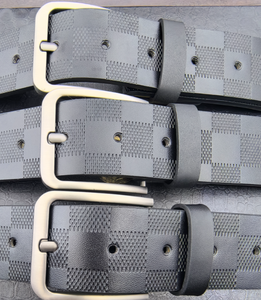 Cinture da Uomo Collezione 2026, Stile Casual Personalizzato, in Vera Pelle di Vacchetta con Fibbia in Ottone Massiccio Spazzolato a Forma di Lettera L, Cinture Firmate con Fibbia in Lega - Product Image 2