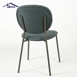 Conception populaire nordique café Restaurant salle à manger chaises tissu rembourré velours chaises de salle à manger tissu de lin - Product Image 2