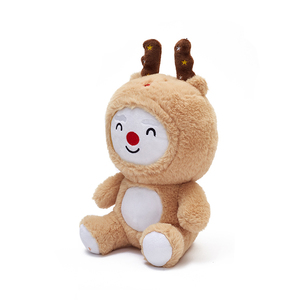 Lindo Reno Navideño de Peluche con Estrella, Astas y Nariz Roja, Muñeco de Santa Claus, Regalo de Navidad para Niños - Product Image 1