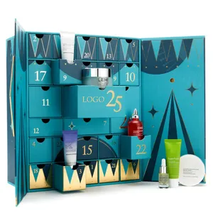 豪华定制纸质圣诞礼品盒，用于带隔板的巧克力棒包装