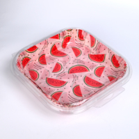 Papiers de cuisson jetables carrés à motif pastèque pour friteuse à air, résistants à l'huile, en papier sulfurisé, accessoires pour friteuse à air de cuisine