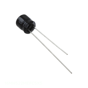 Condensateur traversant à canal fabricant, aluminium, 22 µF, 20 %, 16 V, radial, TH 16MH522MEFC5X5 - Product Image 1