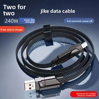 Kabel Data Mech pengisian daya Cepat empat dalam satu Pd27W pengisian daya multifungsi Tipe C 65W untuk ponsel mikro USB Aloi seng