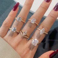 Bagues de mariage de luxe Bague pour femme Bling Bling Bagues en argent sterling 925 brillantes pour femme