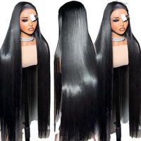 Perruques Lace Front HD de 30 pouces, lisses, pré-épilées, cuticules alignées, densité 130%, 13x4, en cheveux humains indiens vierges, rougeâtre, petite taille