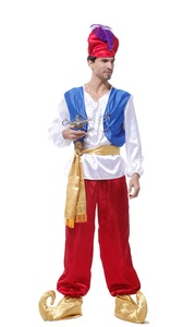 Costume de cosplay Aladdin et sa lampe pour Halloween, costume de scène arabe pour adulte, costume de cosplay de prince arabe pour fête de bar - Product Image 3