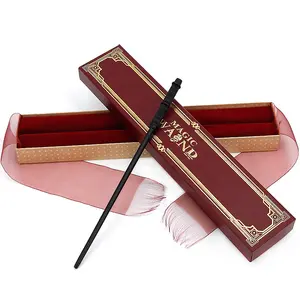 MC7 빨간 마술 지팡이 리본 상자 Severus Snapee 코스프레 소품 크리스마스 할로윈 선물 강철 금속 코어 지팡이