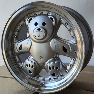 Shengtong ST argent poli finition mignon petit ours en peluche roue en aluminium Mags jantes en alliage pour Mini voiture - Product Image 6